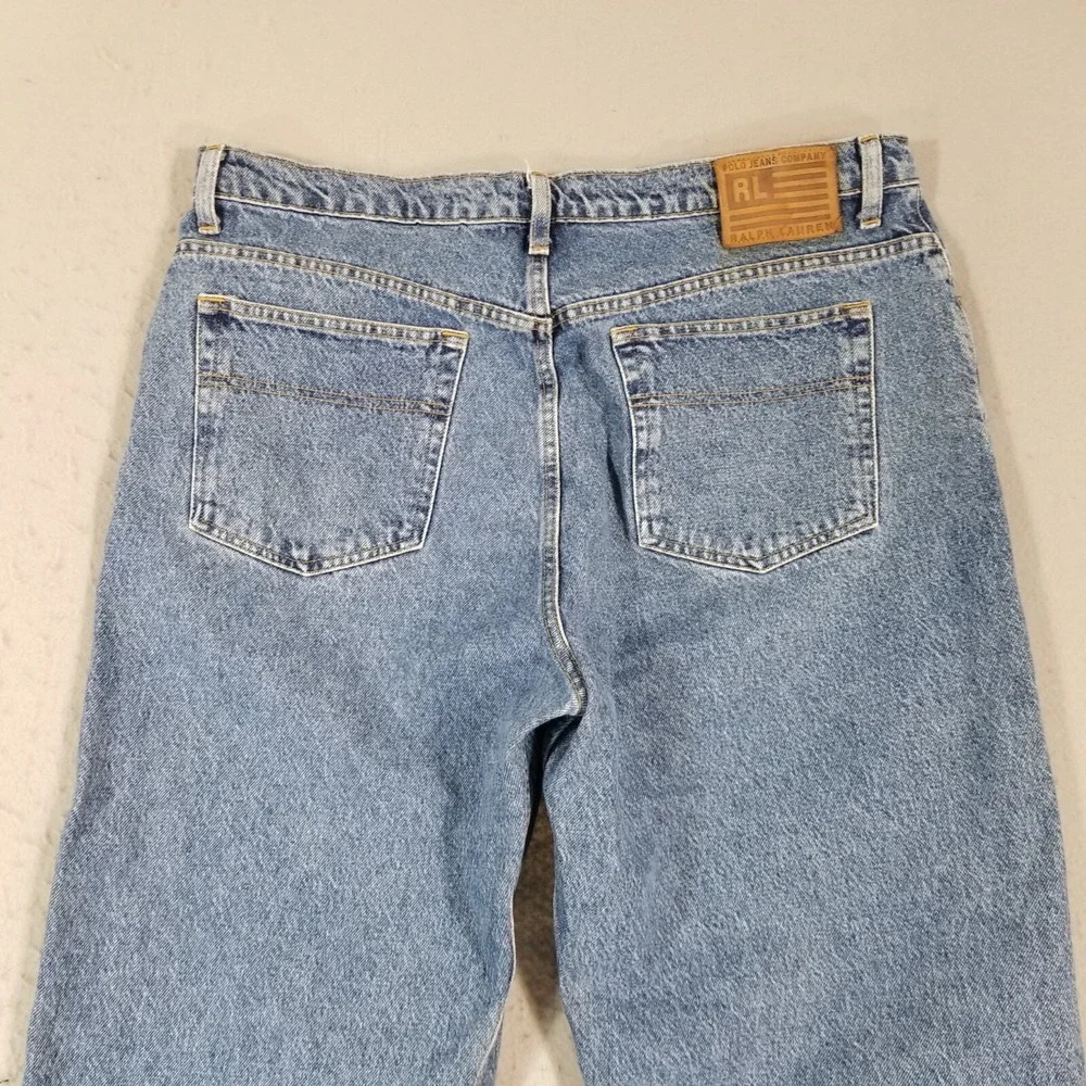 Polo Ralph Lauren jeans men's 38x30 relaxed loose fit blue denim pants retro